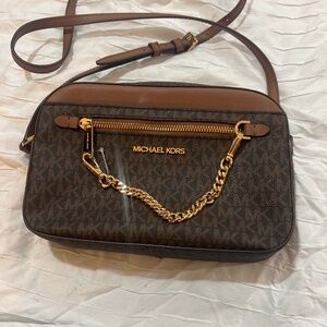 Michael Kors Jet Set Logo Brown Crossbody NWOT